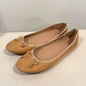 G.C. Shoes Womens Alice Fabric Closed Toe Slide Flats Size 10 Tan, Camel